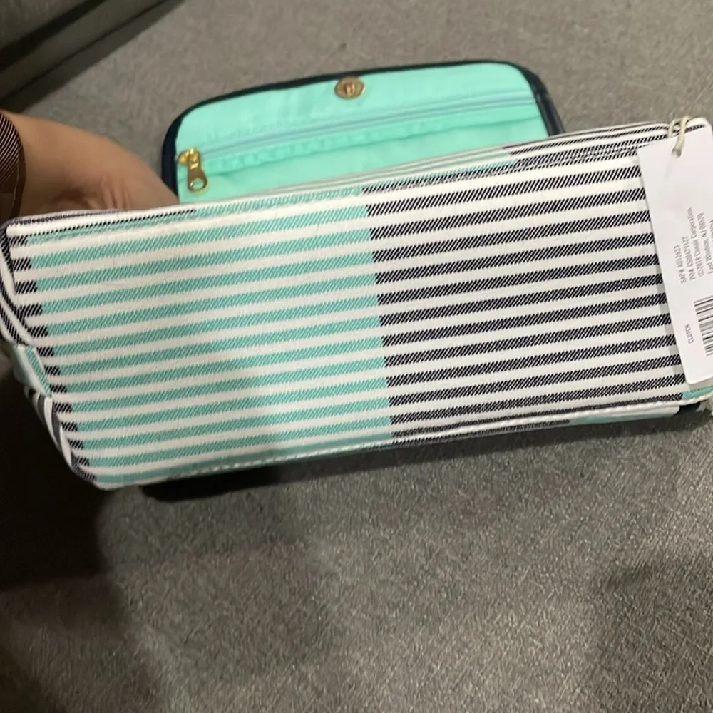 Sophia Joy Clutch Cosmetic Striped travel Bag organizer